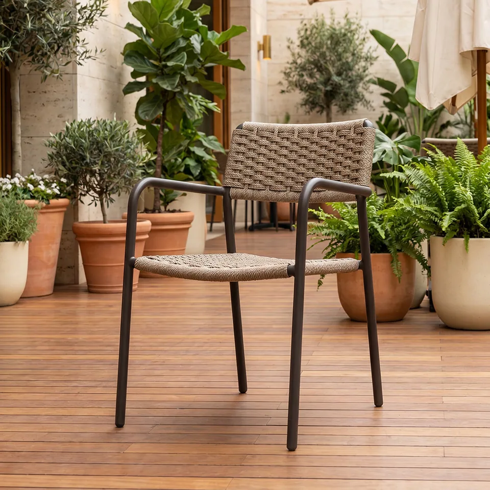 Bronze Basketweave Rope Armchair
