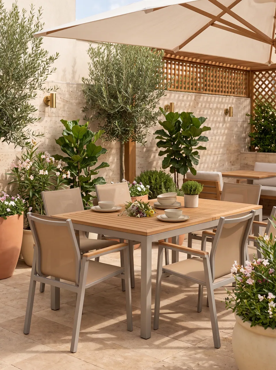 Commercial Outdoor Furniture Materials Compared: Aluminum, Teak, Wicker, Rope and HPL (2026)