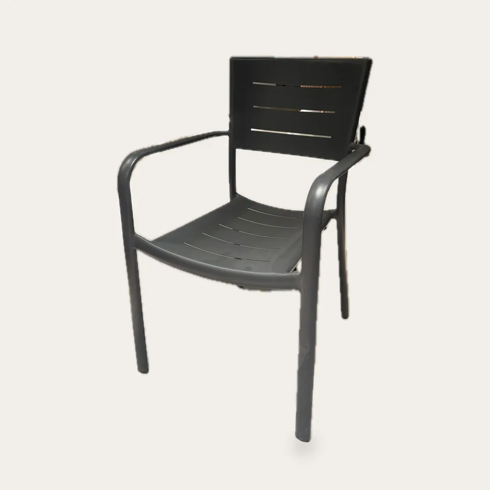 Graphite Slat Stacking Armchair