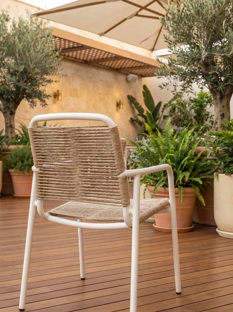 Harbor White Rope Armchair